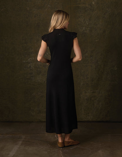 June Midi Sweater Dress in Black