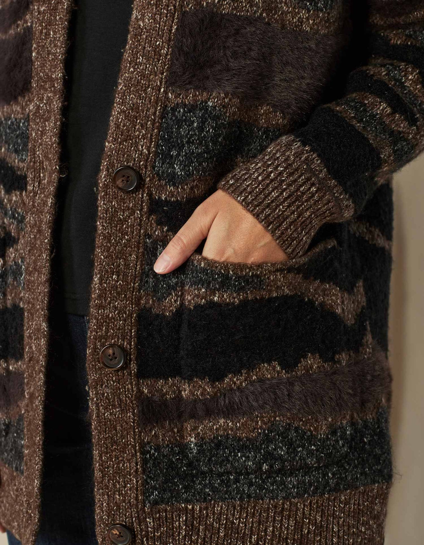 Mary Heritage Cardigan in Black Multi