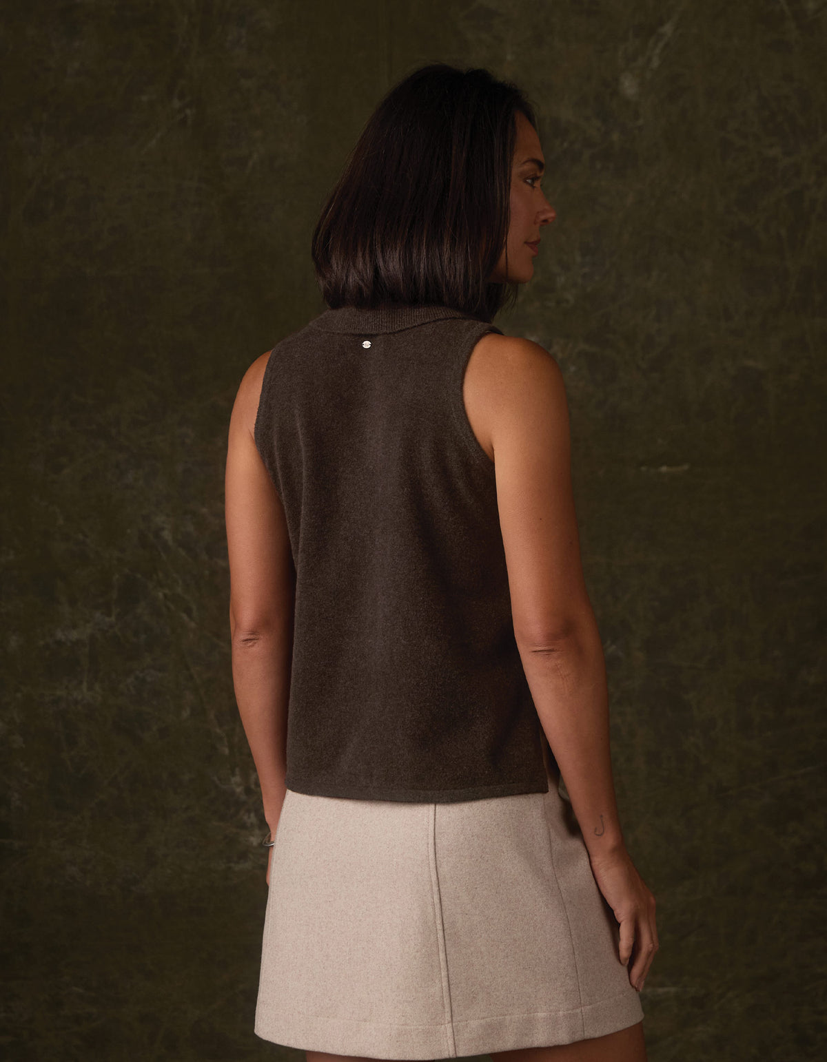 Arvada Hi-Neck Sweater Tank in Umber