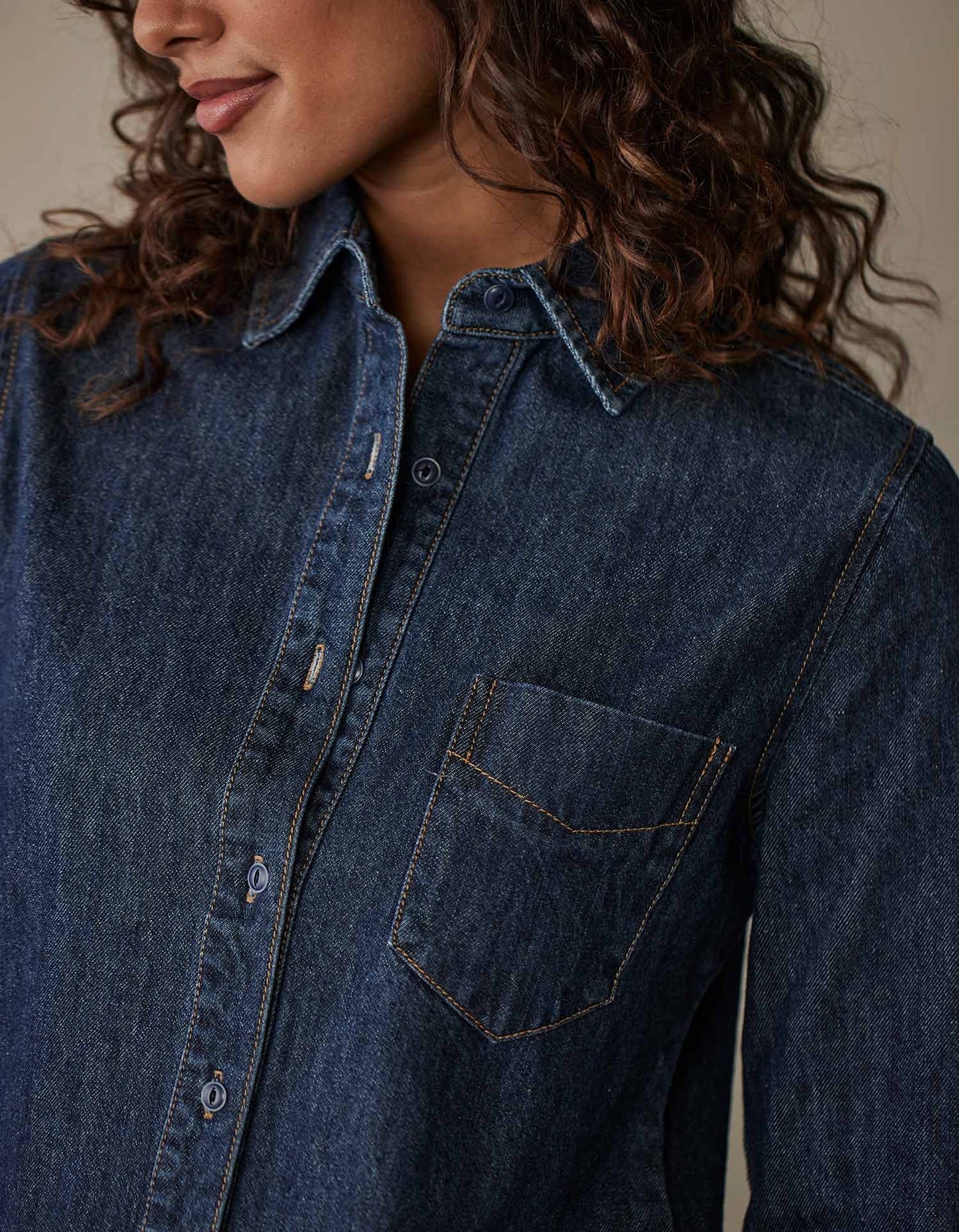 Denim Shirt in Dark Wash