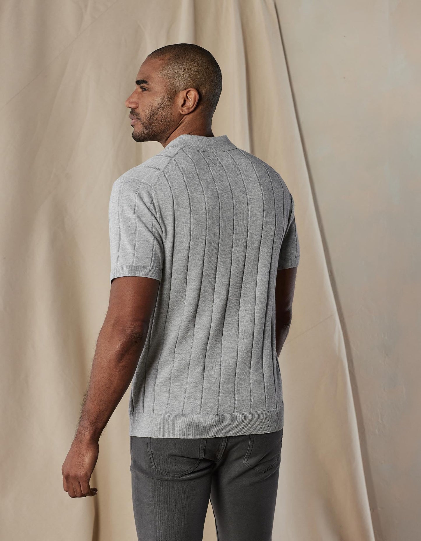 Robles Rib Stitch Polo in Navy