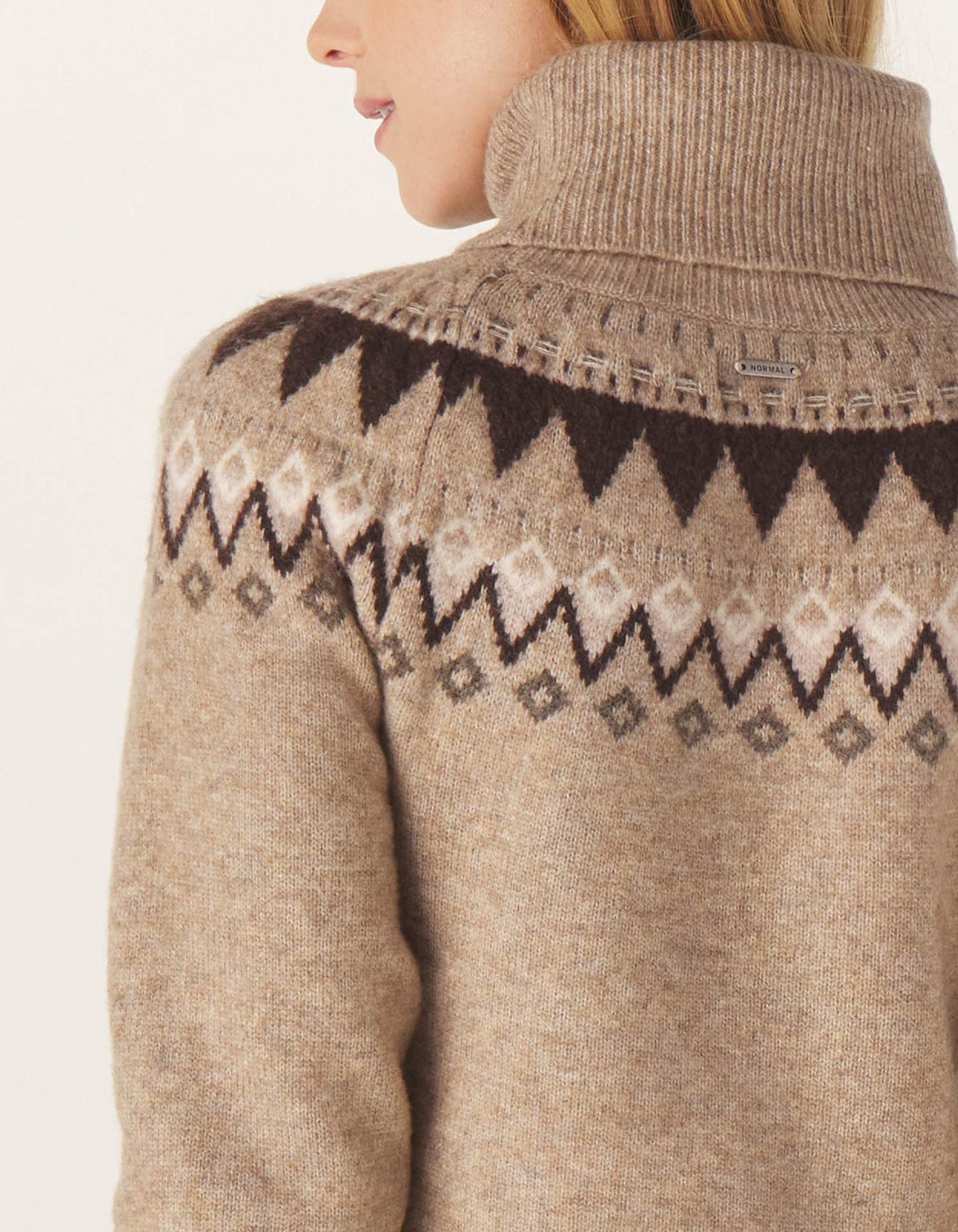 Arvada Fair Isle Sweater Dress in Oatmeal