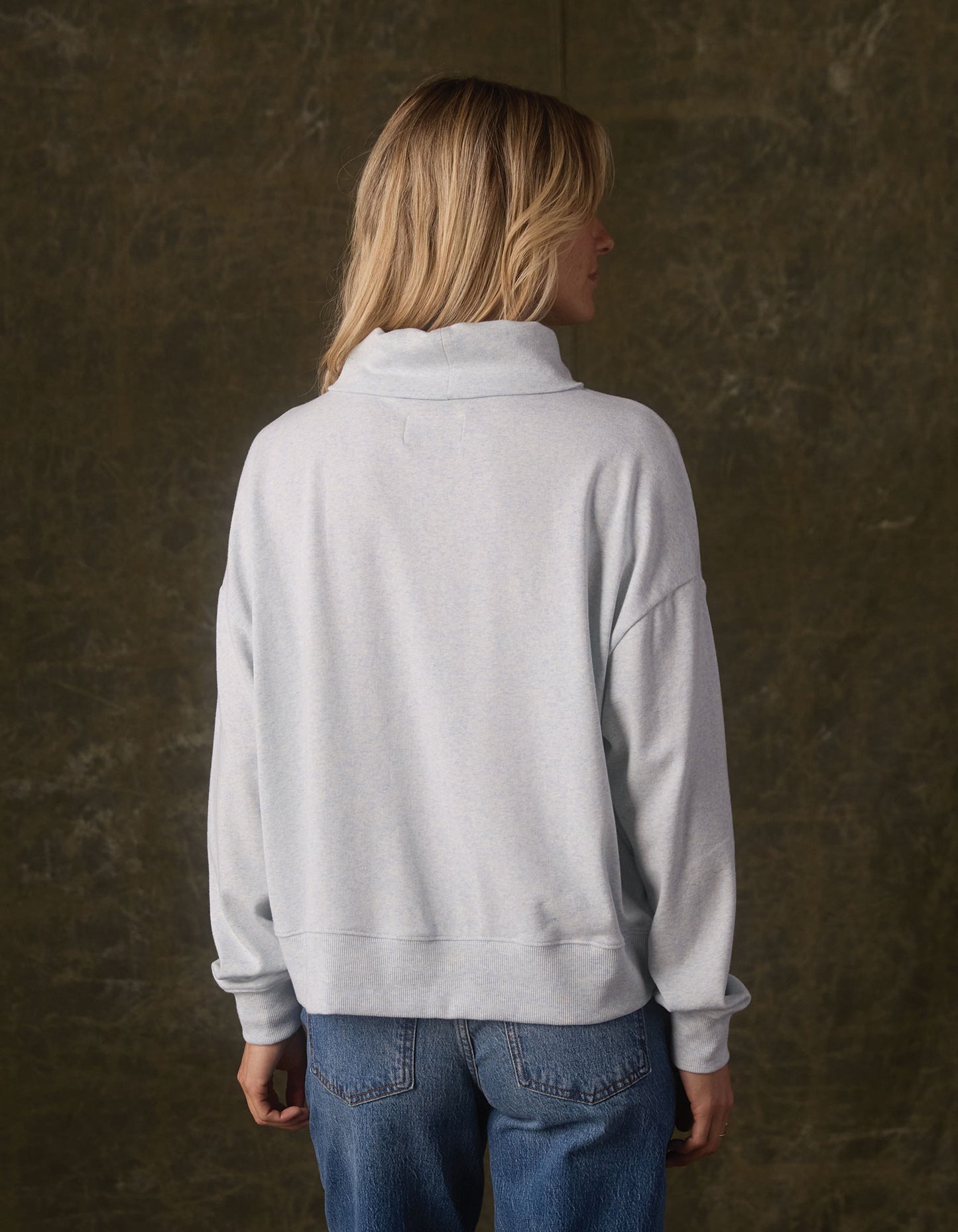 Puremeso Funnel Neck Pullover in Dawn Blue