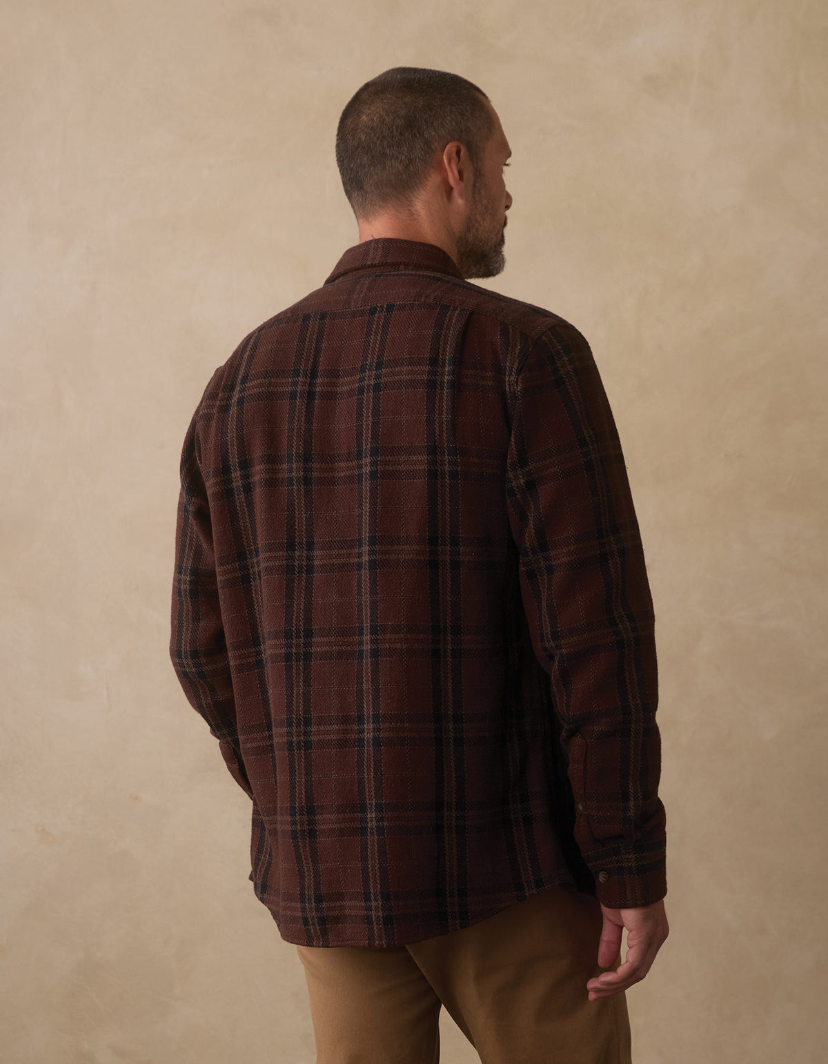Mountain Textured Overshirt in Spiced Brandy Plaid