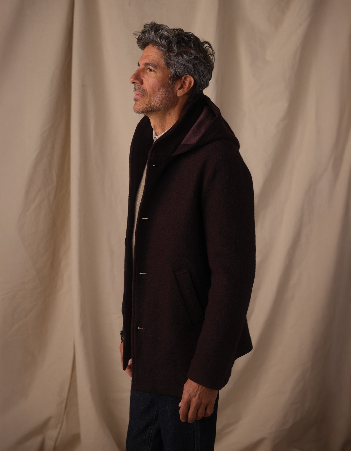 Balboa City Peacoat in Midnight Brown