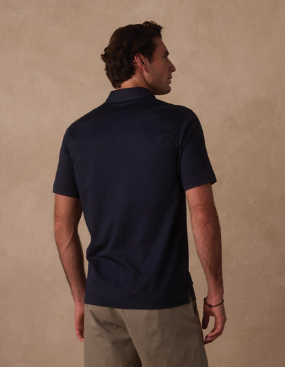 Performance Pique Polo in Navy