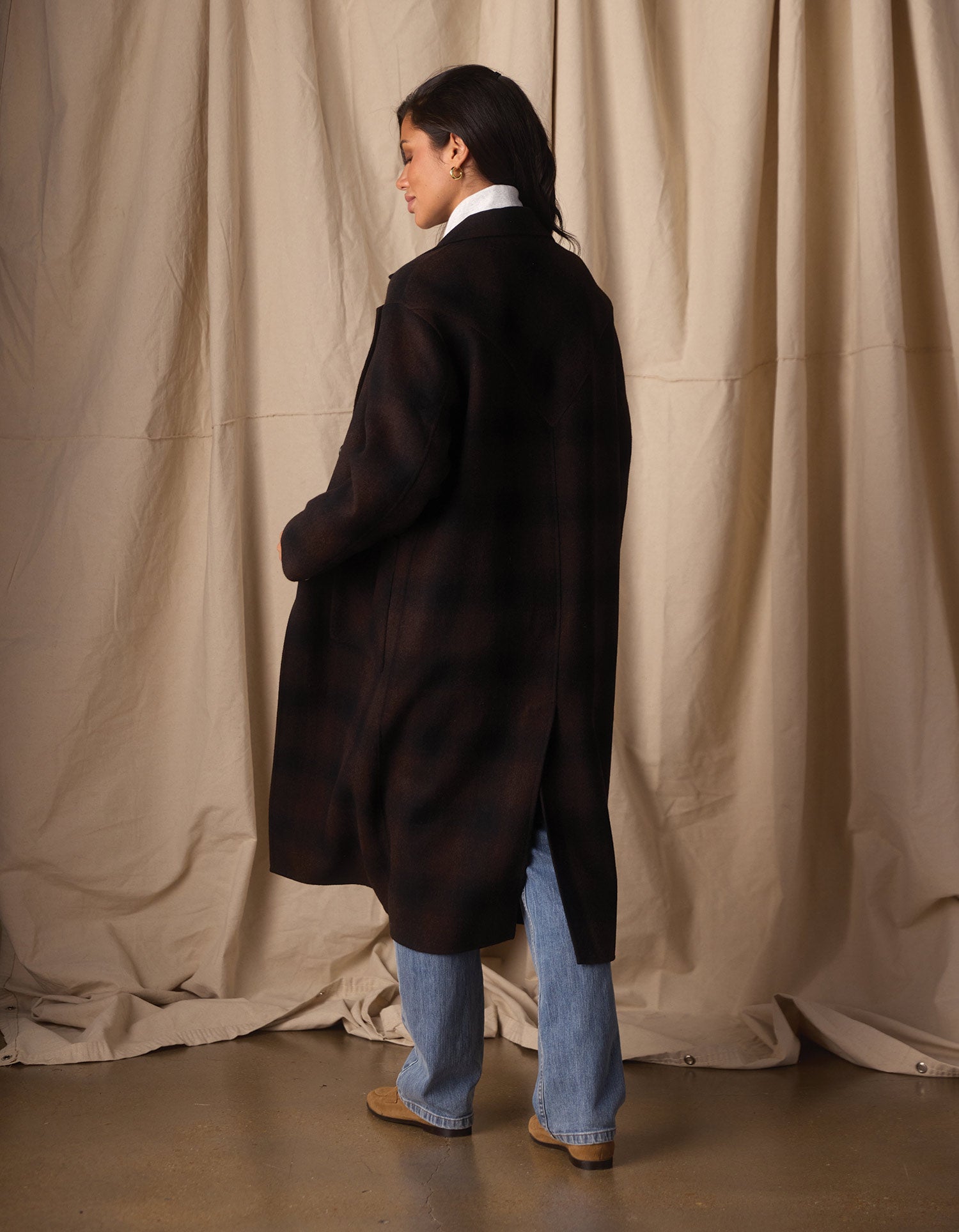 Duster Coat in Midnight Brown Plaid – The Normal Brand