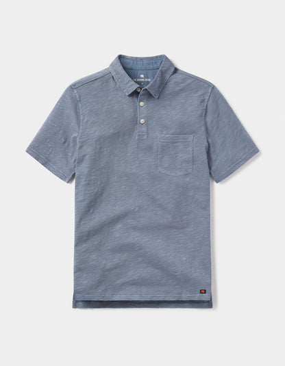 Vintage Slub Pocket Polo in Light Indigo