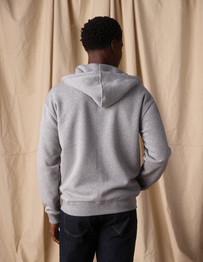 Normal Fleece Full Zip Hoodie in Heather Grey