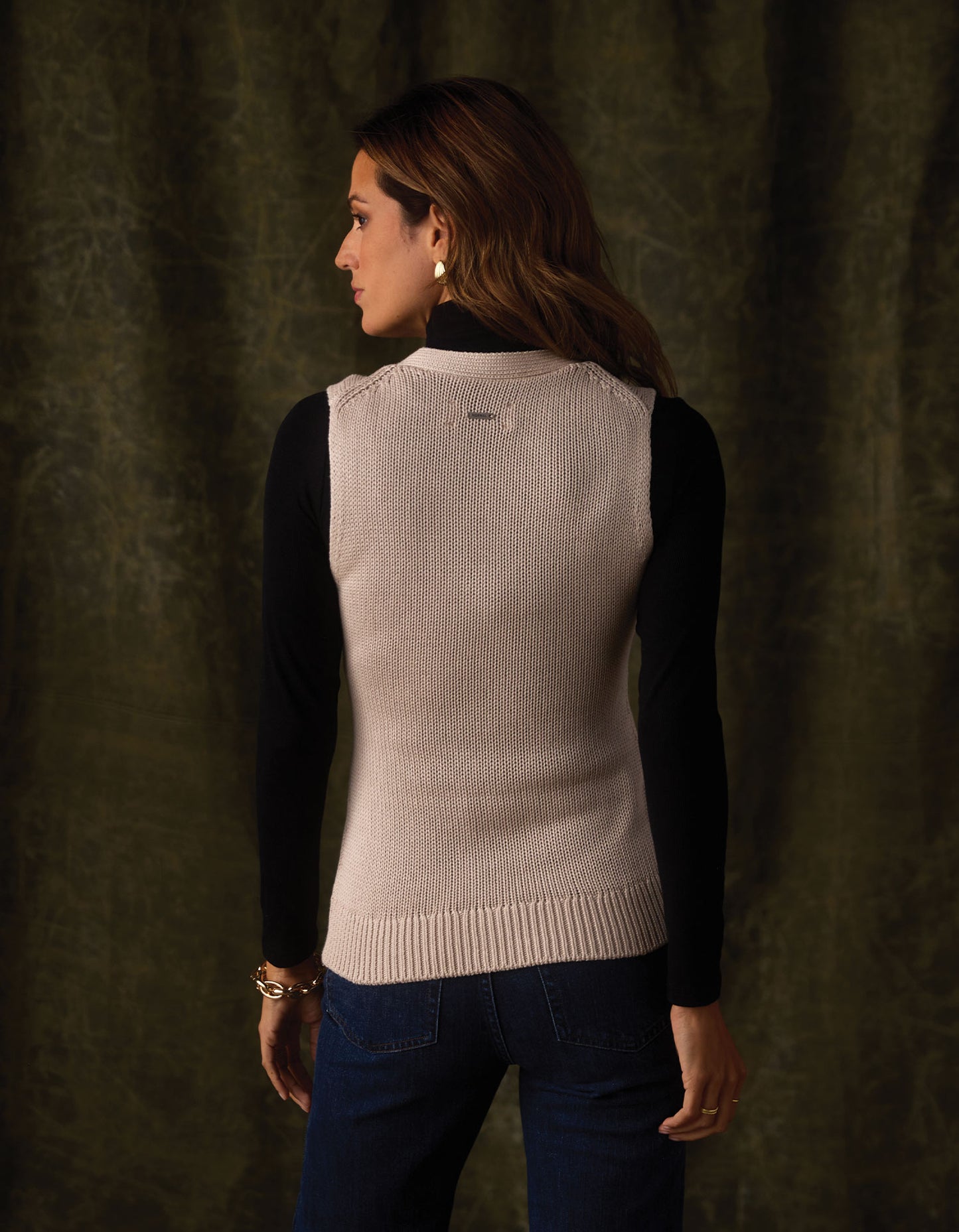 Ada Knit Button Tank in Birch