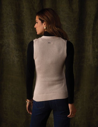 Ada Knit Button Tank in Birch