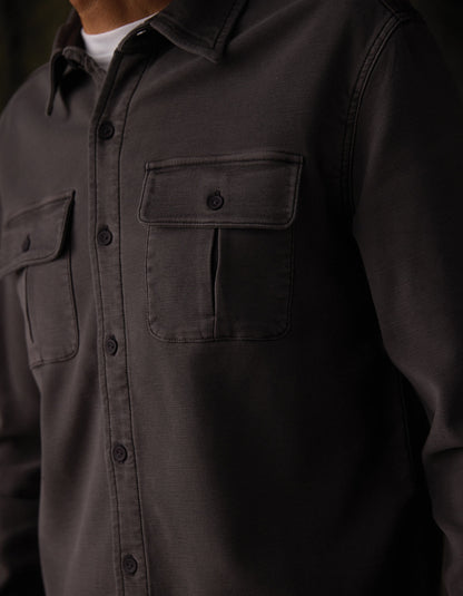 Comfort Terry Shirt Jacket in Steel