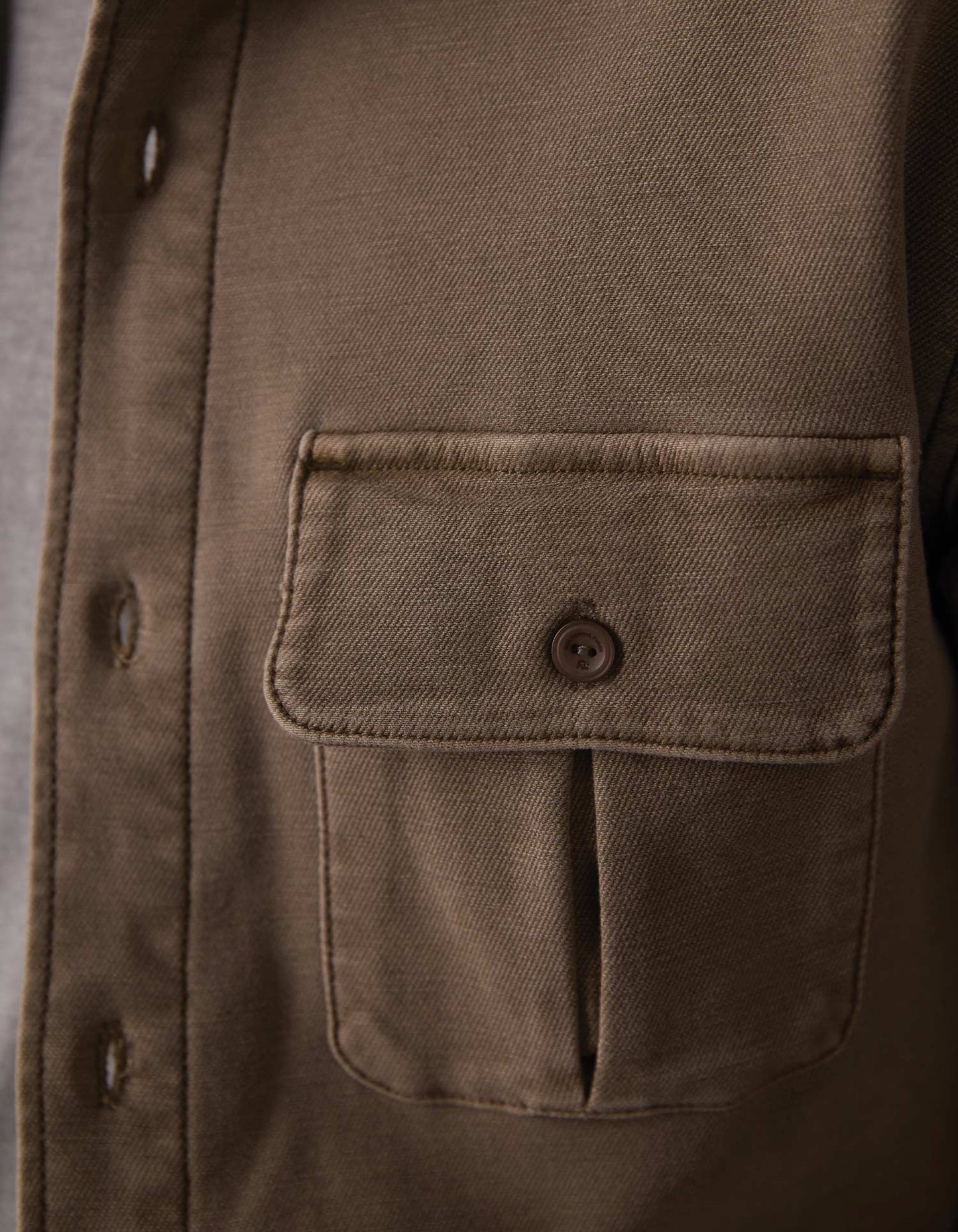 Comfort Terry Shirt Jacket in Taupe