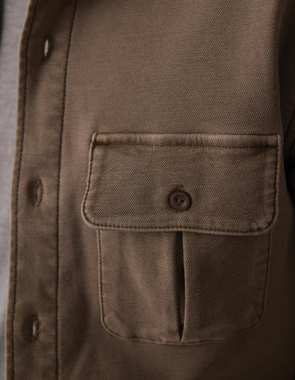 Comfort Terry Shirt Jacket in Taupe