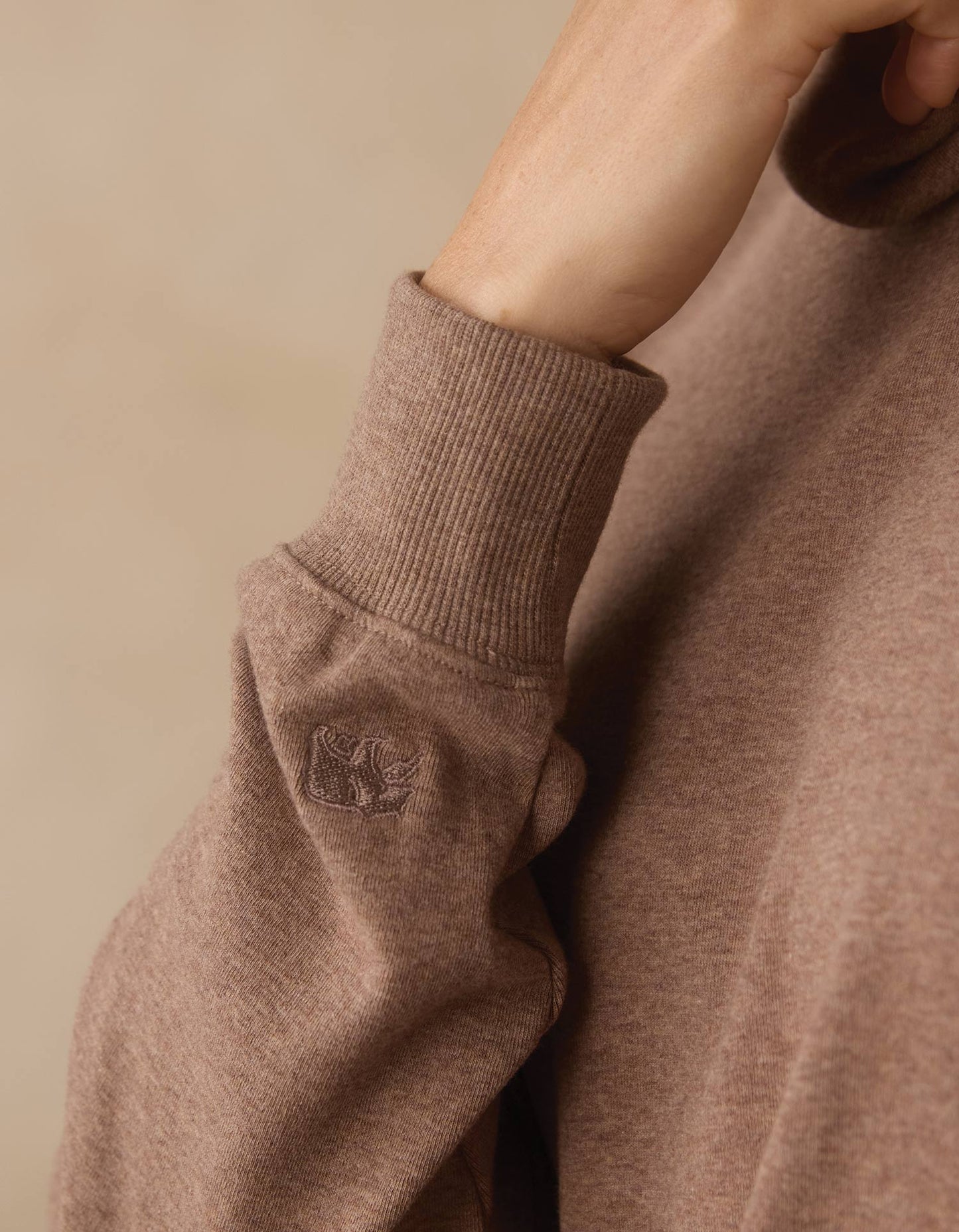 Puremeso Funnel Neck Pullover in Taupe
