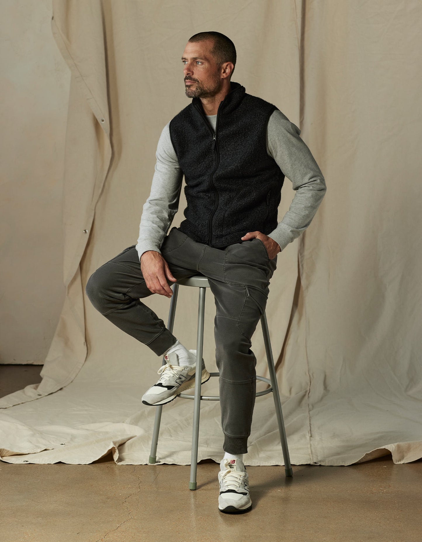 Highland Fleece Vest in Black