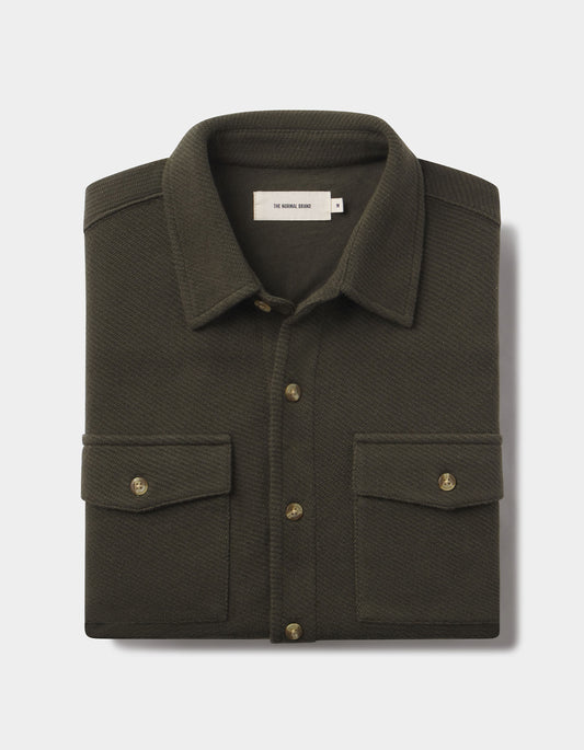 Looped Terry Button Up in Alpine