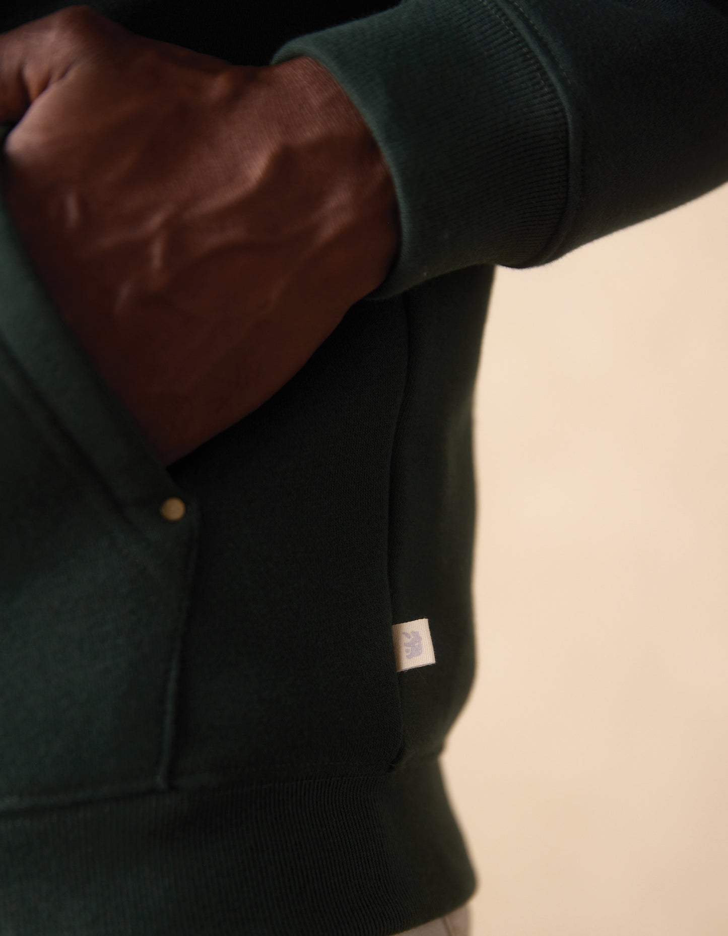 Normal Fleece Full Zip Hoodie in Varsity Green