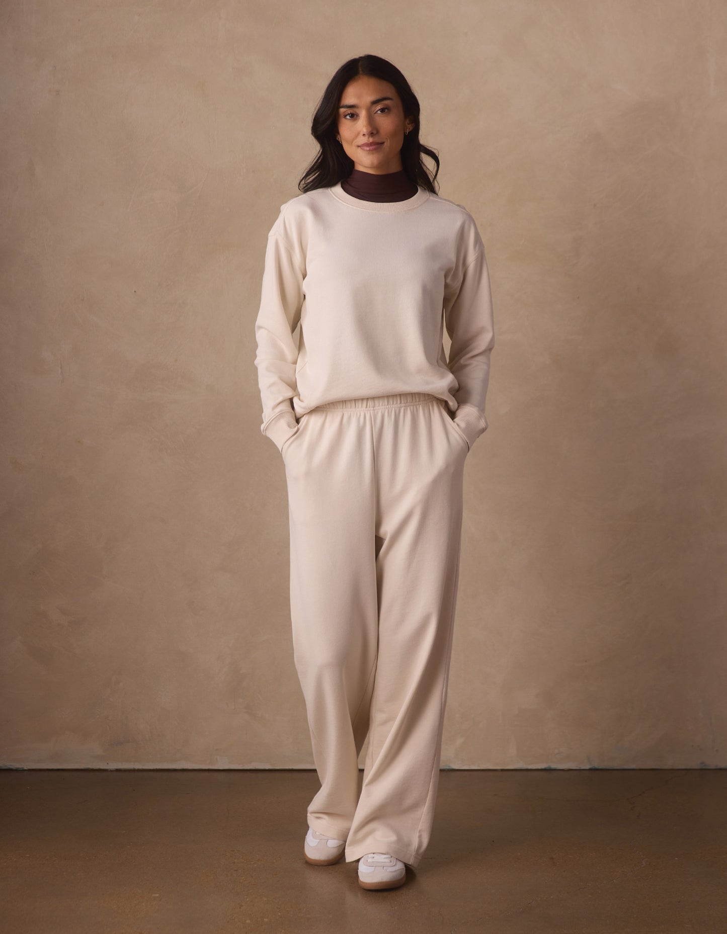 Cole Terry Straight Leg Sweatpant in Birch