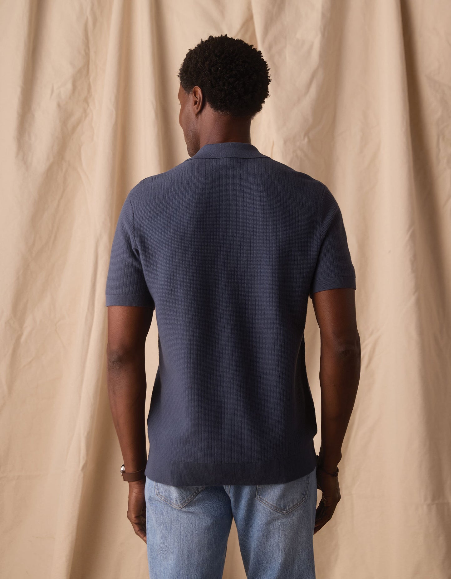 Breezeknit Button Up in Vintage Blue