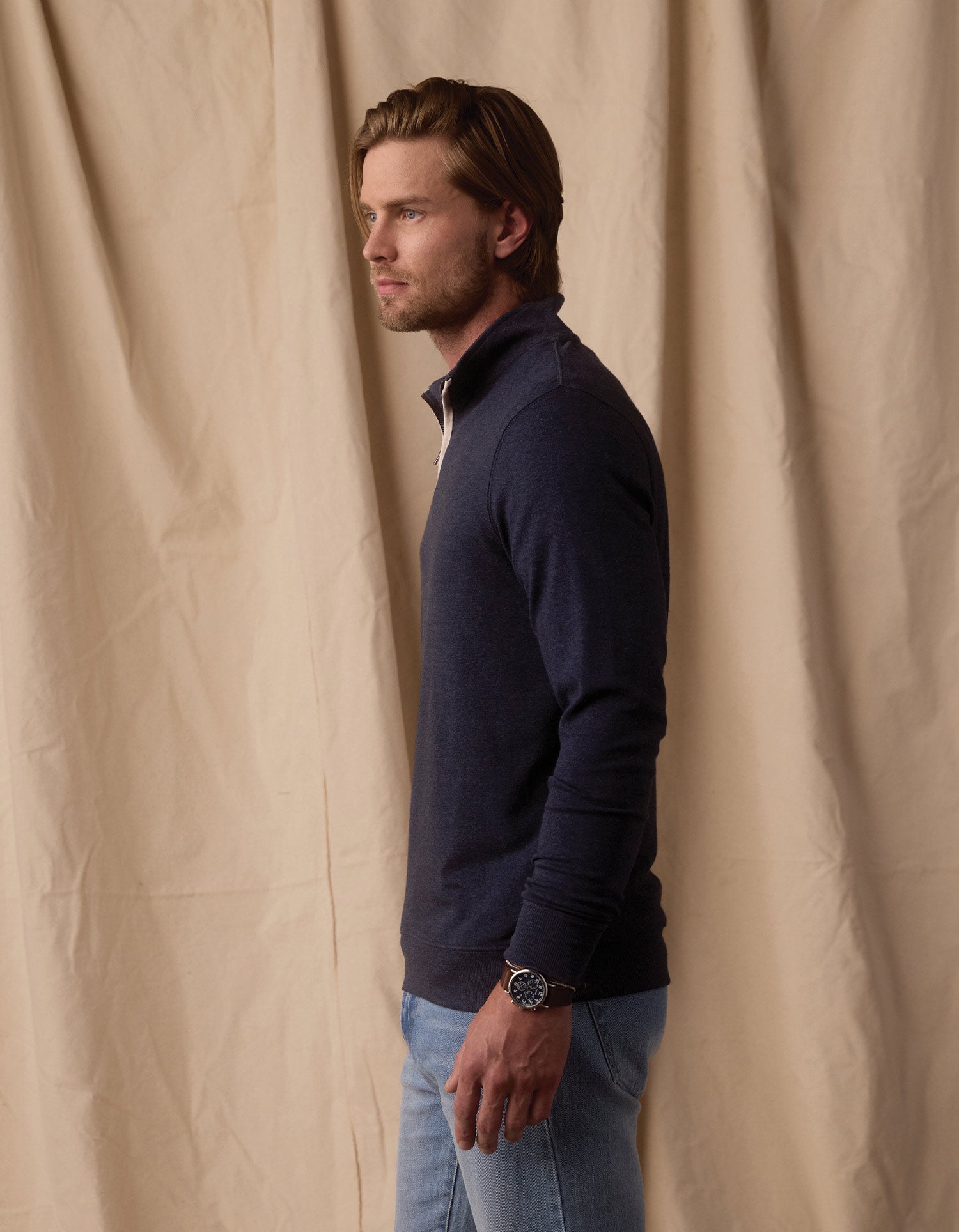 Puremeso Weekend Quarter Zip in Normal Navy – The Normal Brand