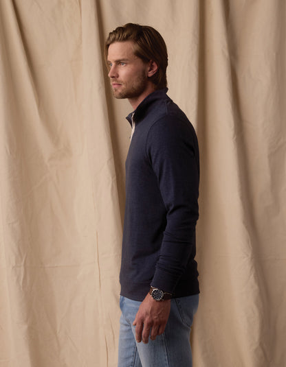 Puremeso Weekend Quarter Zip in Normal Navy