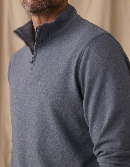 Puremeso Weekend Quarter Zip in Bluestone