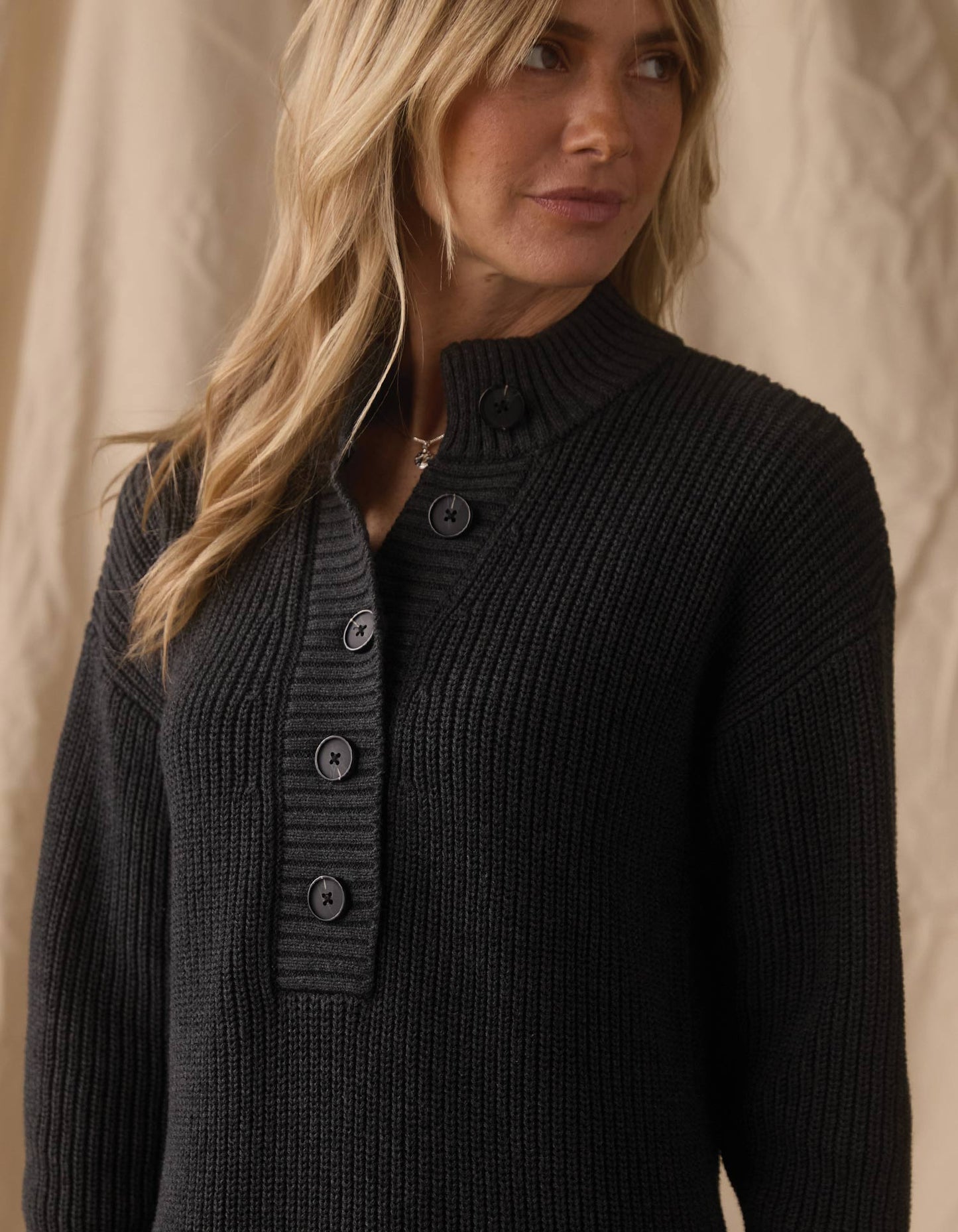 Lynn Sweater Dress  in Charcoal
