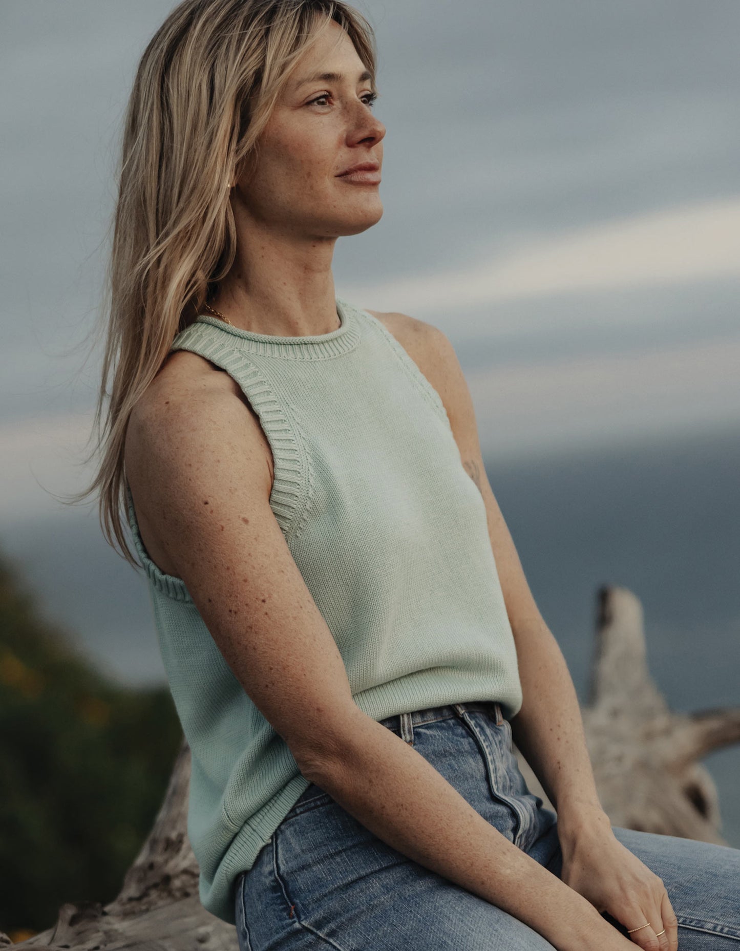 Wanderlust Hi-Neck Tank in Sea Glass