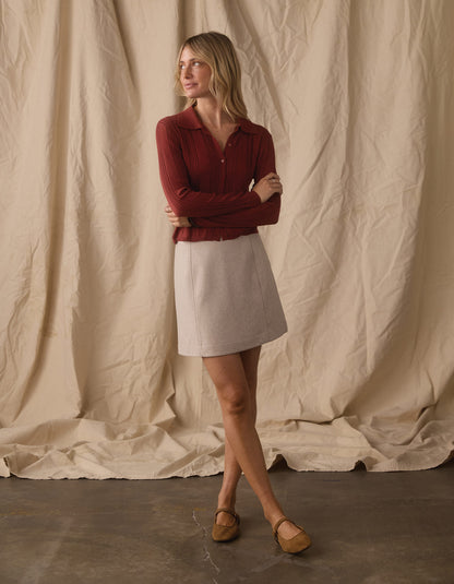 Ravello Knit Button Up in Cocoa