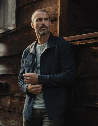 Comfort Terry Chore Coat in Navy