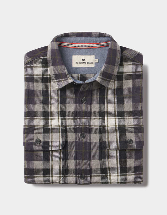 Mountain Overshirt in Grey Plaid