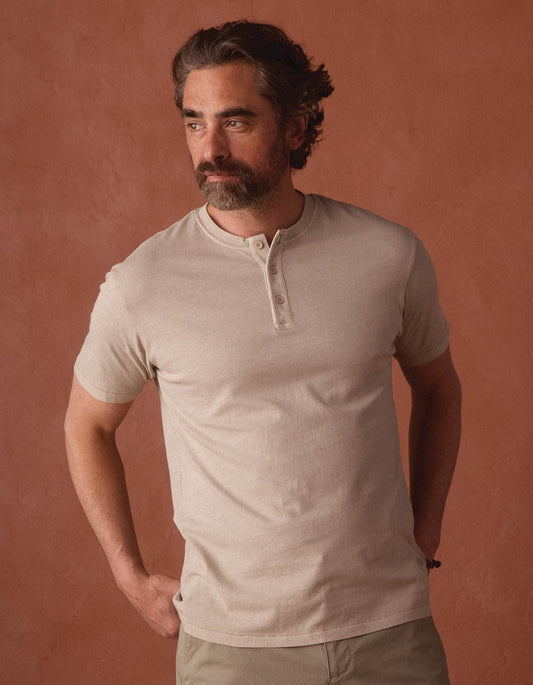 Normal Jersey Henley in Pumice