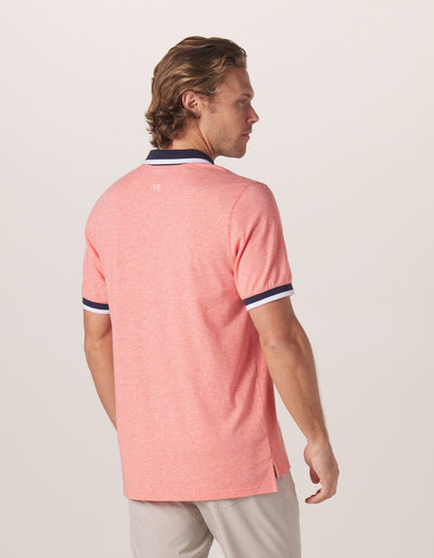 Active Puremeso Tipped Polo in Canyon Sunset On Model from Back