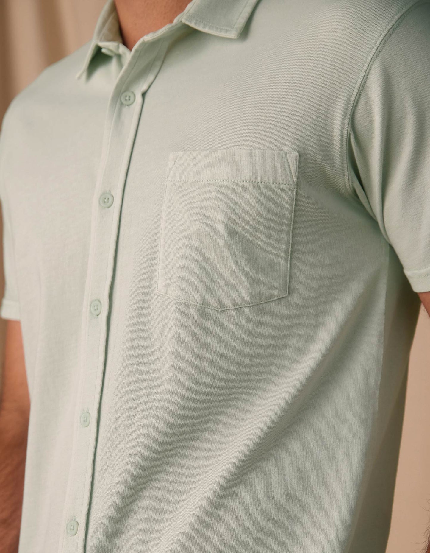 Normal Jersey Button Up in Sea Glass