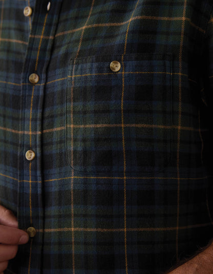 Hudson Double Brushed Flannel in Clover Plaid