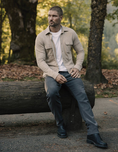 Comfort Terry Straight Pant in Steel