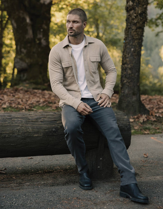 Comfort Terry Straight Pant in Steel