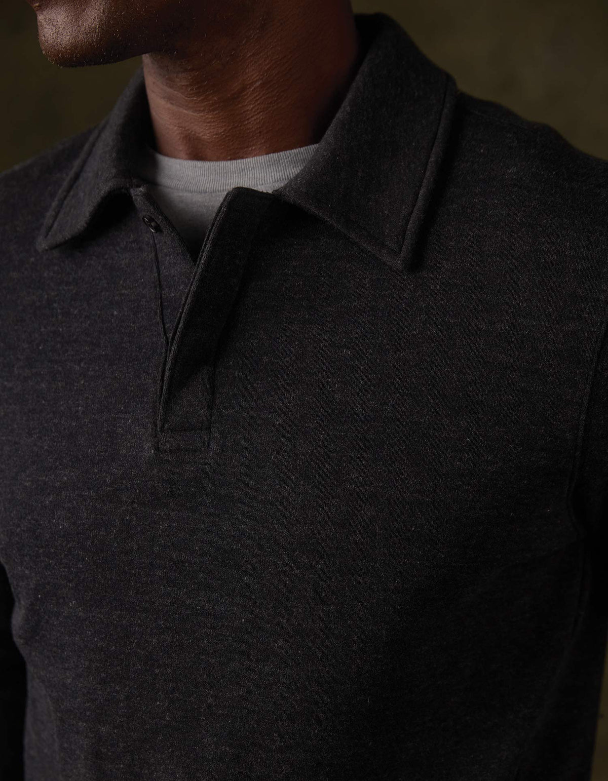 Fleece Puremeso Polo Popover in Phantom