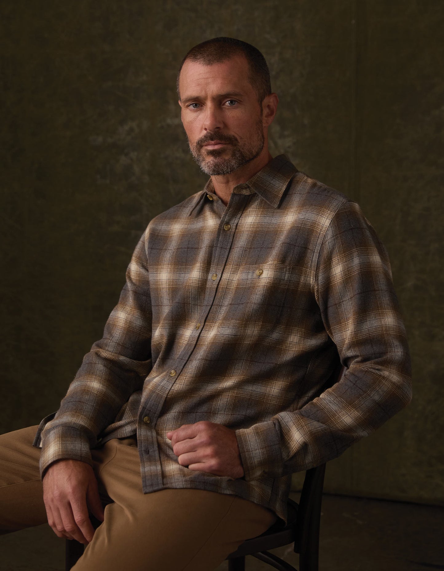 Hudson Double Brushed Flannel in Heathered Grey Plaid