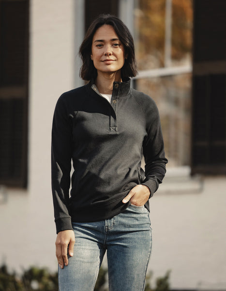 Puremeso Weekend Snap Pullover in Black – The Normal Brand