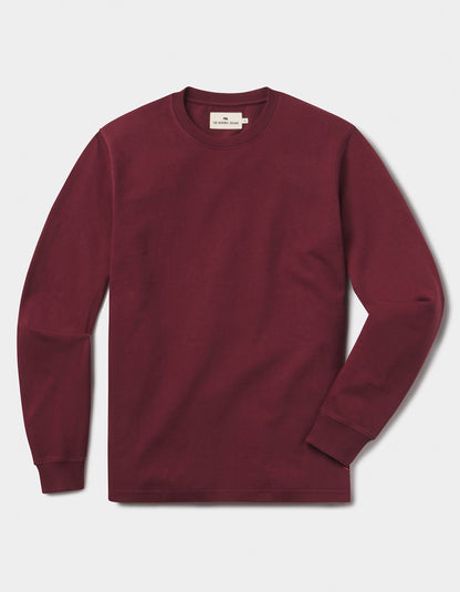Lennox Jersey Long Sleeve Tee in Port Wine
