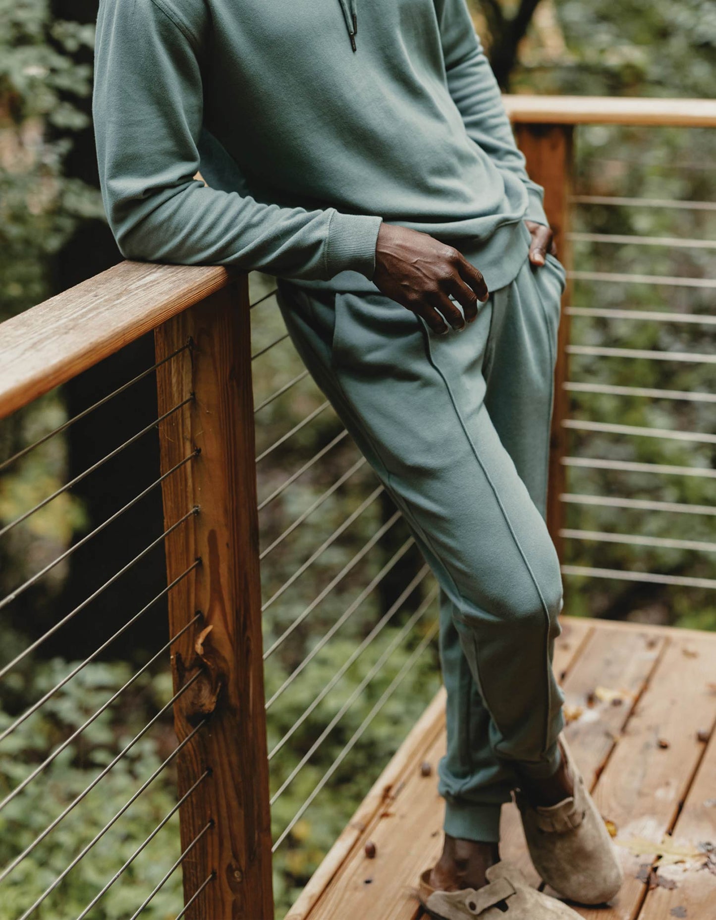 Cole Terry Pintuck Jogger in Pine