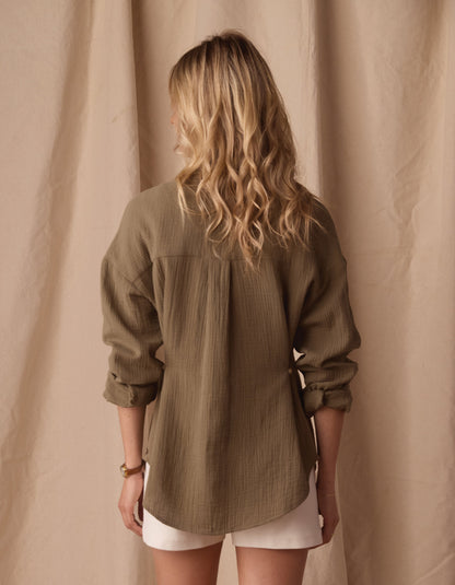 Kalo Weekender Overshirt in Deep Sage
