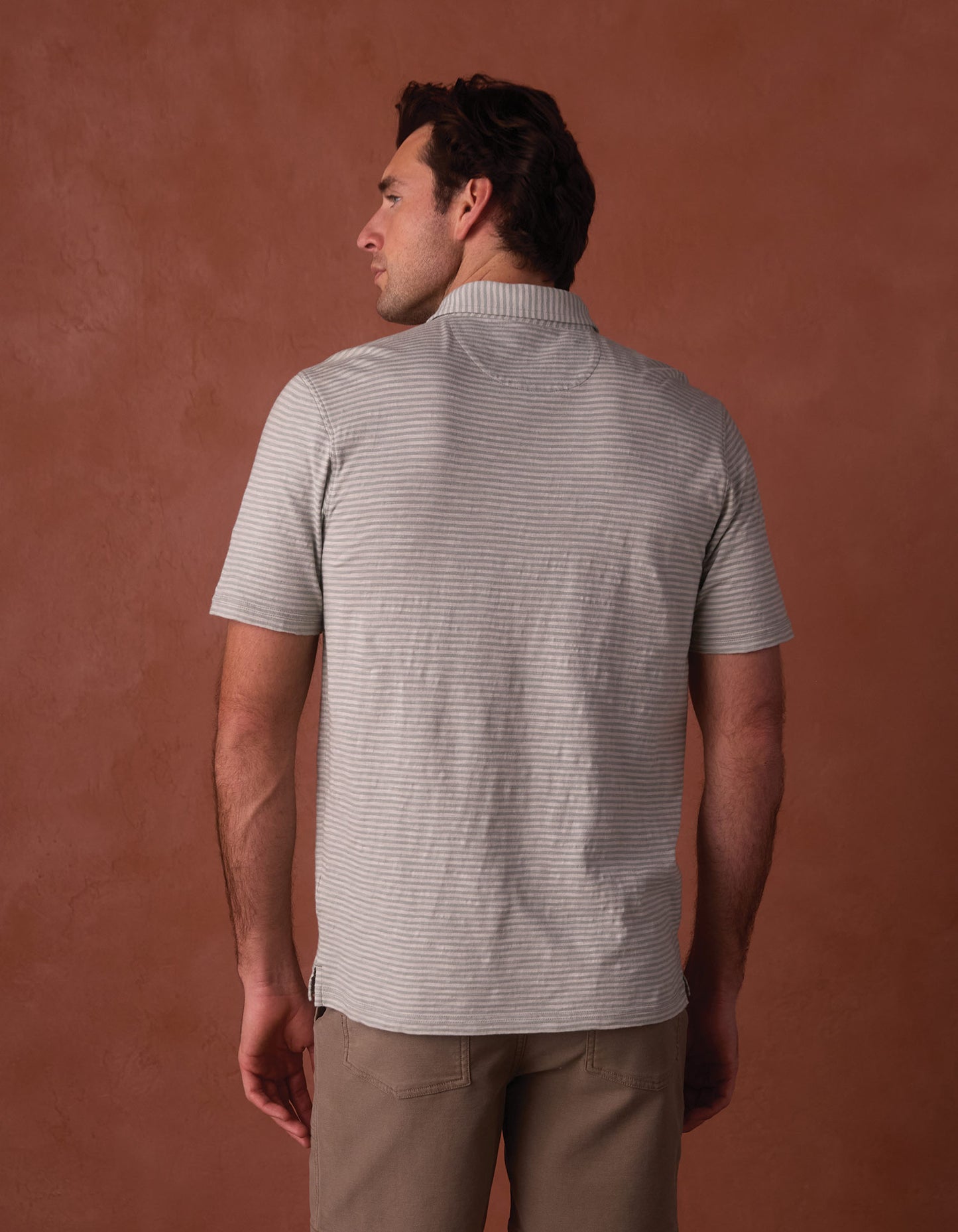 Vintage Slub Pocket Polo in Sea Glass Stripe