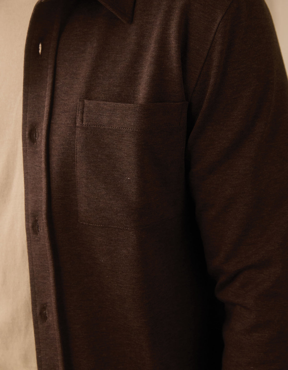 Stratus Knit Button Up in Dark Brown