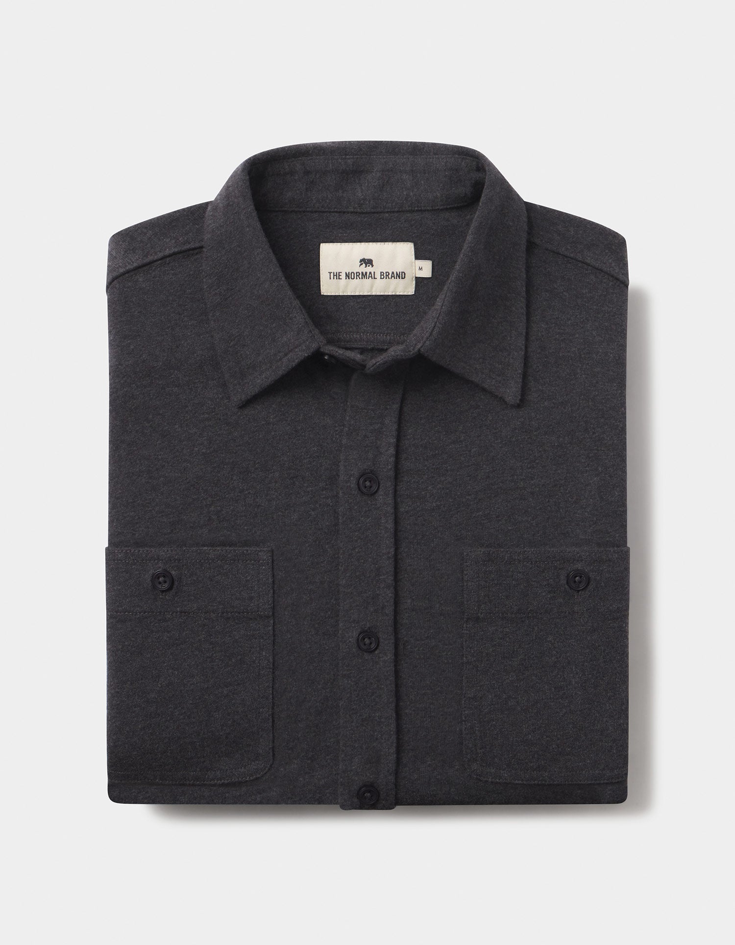 Lennox Jersey Button Up in Heather Charcoal