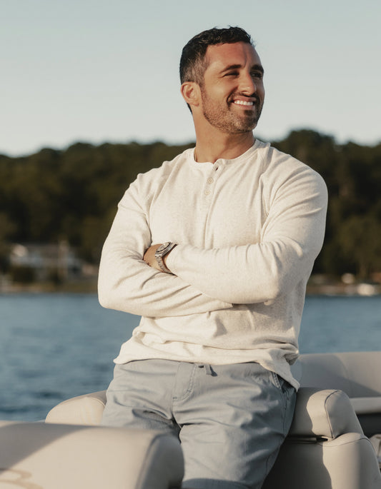 Puremeso Everyday Henley in Stone