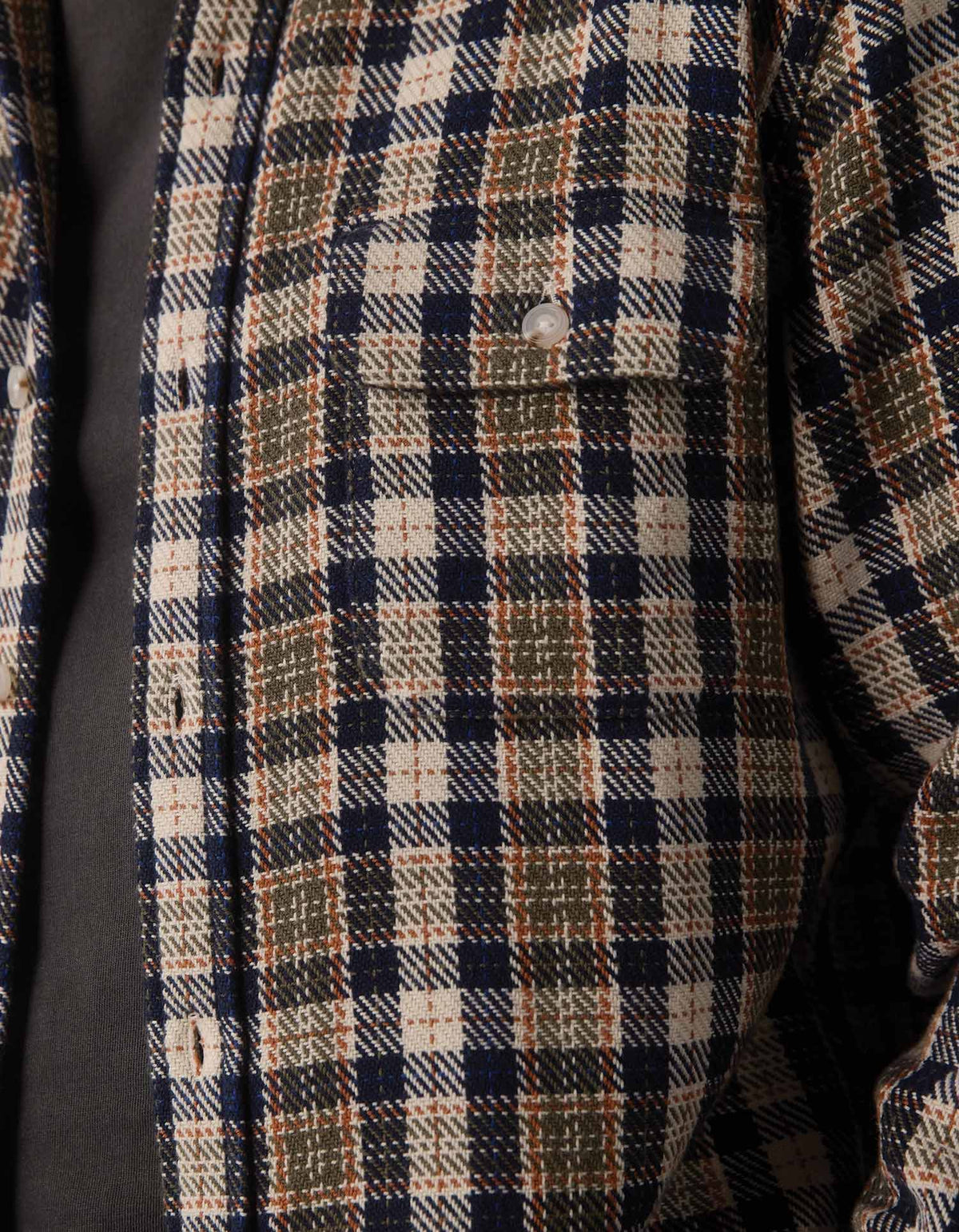 Mountain Textured Overshirt in Moss Multi