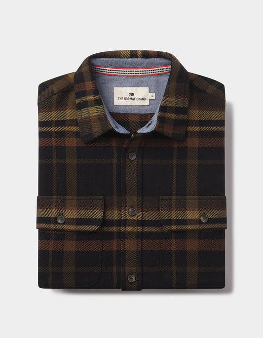 Mountain Overshirt in Black Plaid